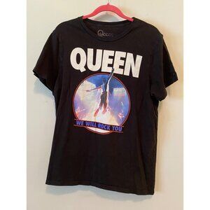 Queen "We Will Rock You" Graphic Black T-Shirt Large